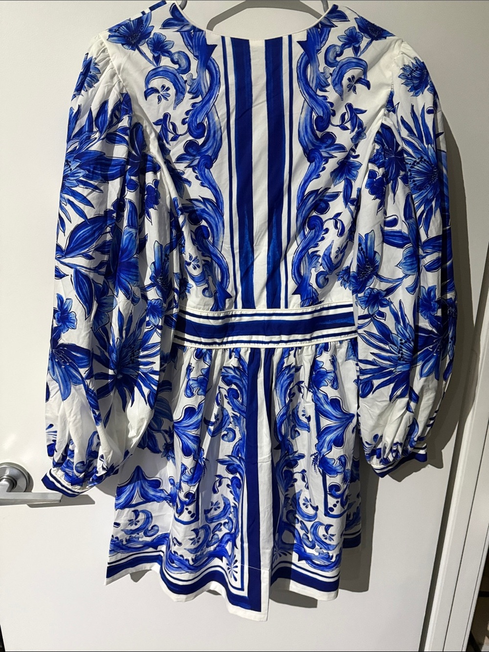 FARM Rio Blue & White Floral Button-Front Mini Dress - Picture 6 of 7